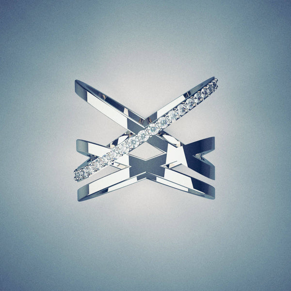 Diamonds Ring - white gold - GROMOV