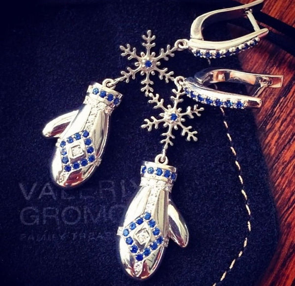 Winter Gloves Earrings Long